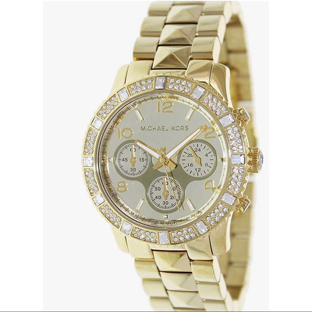 Michael Kors Pyramid Stud Gold Glitz Watch